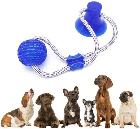 اشتري NuSense Dog Bite Toy, Multifunctional Pet Molar Bite Toy, Durable Dog Tug Rope Ball Toy With Suction Cup - Chewing, Playing, Adult Dogs And Puppies في الامارات