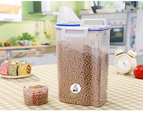Knocks Commerce 2Pcs Cereal Storage Containers, Cereal Container With Lids Bpa Free &amp; Food Grade Plastic, Clear Food Storage Box With Measuring Cup, Great For Flour, Sugar, Rice &amp; More
