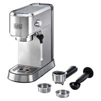 Black &amp; Decker Professional Espresso Coffee Machine ECM150-B5 Silver And Black 1450W