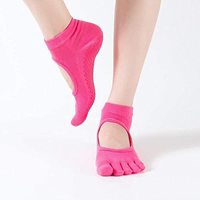 Lushh Closed Toe Yoga Socks for Yoga Mat Non Slip Exercise, for Women and Men, Pilates Non Skid Sticky Grip Socks - Fitness, Dance, Barre, Ballet,Aerial-One size fits all, Pink