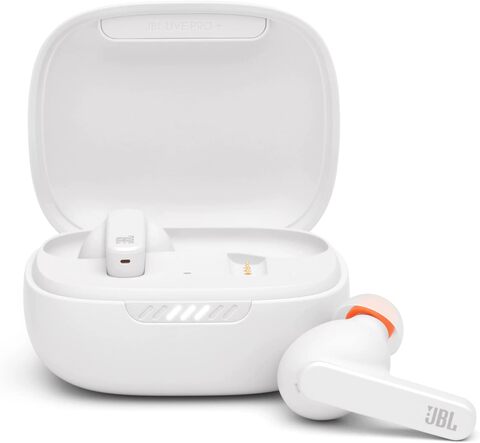 JBL Live Pro+ TWS True Wireless Noise Cancelling Earbuds, Powerful JBL Signature Sound, ANC + Smart Ambient, 28H Battery, Wireless Charging, 3-Mics Technology, Dual Connect, Water Resistant - White
