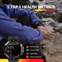 Amazfit T Rex 2 Smart Watch, Premium Multisport GPS Sports Watch, Real time Navigation, Strength Exercise, 150+ Sports Modes, Heart Rate, SpO2 Monitoring, Ember Black
