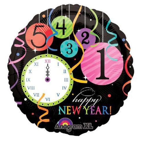 Anagram S40 Wild New Year Foil Balloon- 18-Inch Size- Multicolor