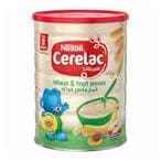 Buy Cerelac wheat  fruits pieces for babies from 8 months 1 kg in Saudi Arabia