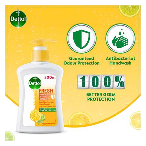 Dettol Fresh Liquid Handwash Soap Pump  Citrus &amp; Orange Blossom, 400ml