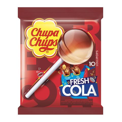 Buy Chupa Chups Lollipops Cola And Cola Lemon 120g x10 in Saudi Arabia
