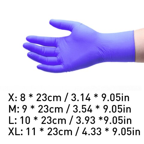 Decdeal - Industrial Nitrile Gloves Latex Free Powder FreeTextured Disposable Medium Box of 100 (Blue)