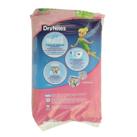 Drynites Pyjama Pants Jumbo 4-7 Years For Girls 16 Diapers