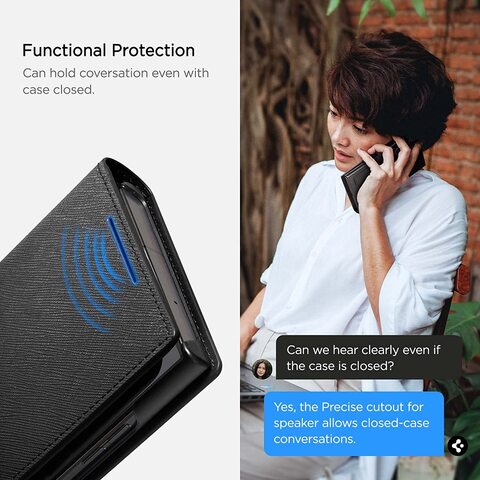 Spigen Wallet S Plus designed for Samsung Galaxy S23 ULTRA case cover folio (2023) [7 Cards + Cash] - Black