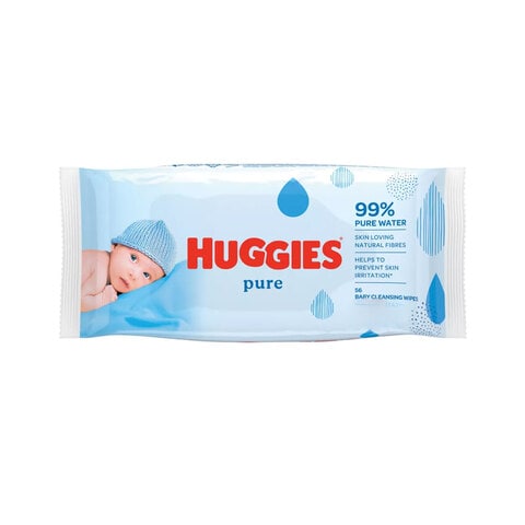 Huggies Pure Baby Wipes 56pcs