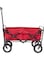 Folding Camping Cart Wagon - 4 Wheel Collapsible Beach Trolley, Portable Garden Camping Picnic &amp; DIY Waste Wagon Adjustable Rotary Handle - BLACK - RED - BLUE - GREEN (RED)
