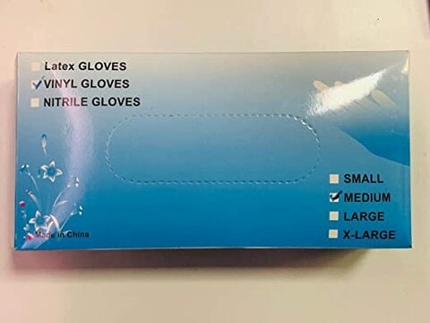 Vinyl Gloves Powder Free Medium Disposable And Clear Gloves,(100Pcs)