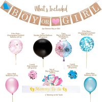 Doreen Gender Reveal Party Supplies and Baby Shower Boy or Girl Kit (64 Pieces) - Including 36&quot; Reveal Balloon, Confetti Balloons, Banner, Photo Props and More