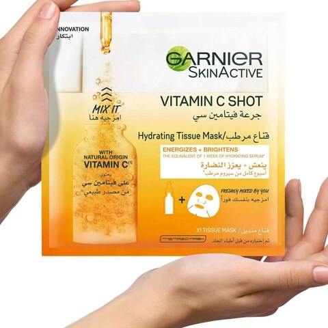 Garnier SkinActive Fresh Mix Vitamin C Shot Hydrating Tissue Mask Clear