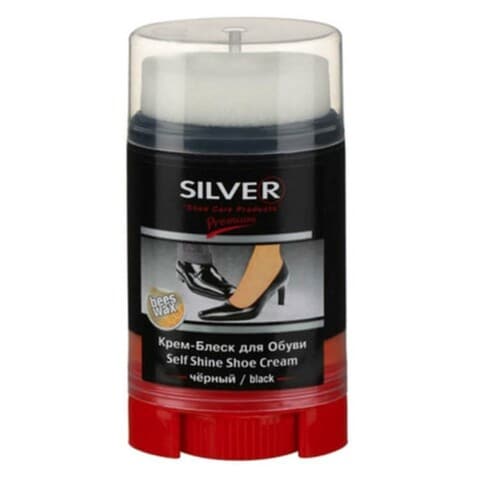 Silver Self Shine Shoe Cream 50ml Black