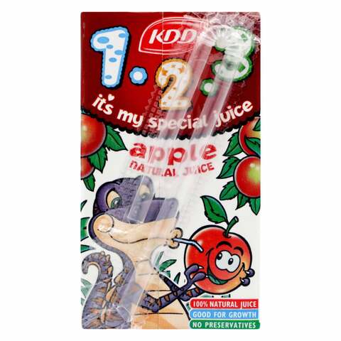 KDD Apple Juice 123 Natural 125ml x Pack of 40