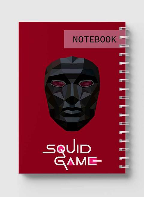 Lowha Spiral Notebook With 60 Sheets And Hard Paper Covers With Squid Game Leader Mask Design, For Jotting Notes And Reminders, For Work, University, School