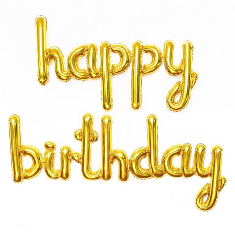 Buy Party Time Gold Cursive Happy Birthday Foil Balloon Banner Online ...