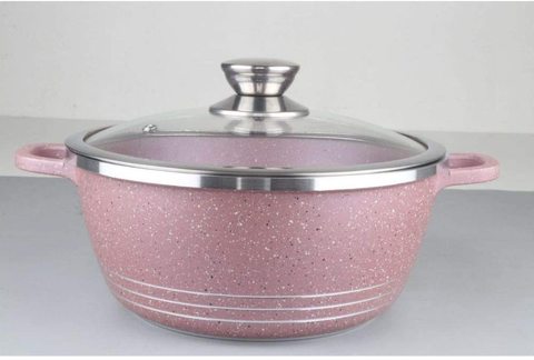 Granite casserole with glass lid 40 cm
