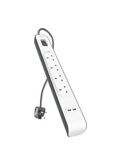 Belkin - Surge Protector 4 X 2.4Amp + 2 X 2.4 Amp USB A With Power Cord BSV401AF2M White