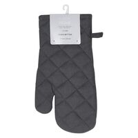 LA Collection 170 GSM Cotton Oven Mitten Grey Solid 17x32cm