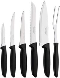 Tramontina Knives Set 6Pcs With Carving For K Stainless Steel Blades Ergonomic And Easy Grip Handle Plenus Line
