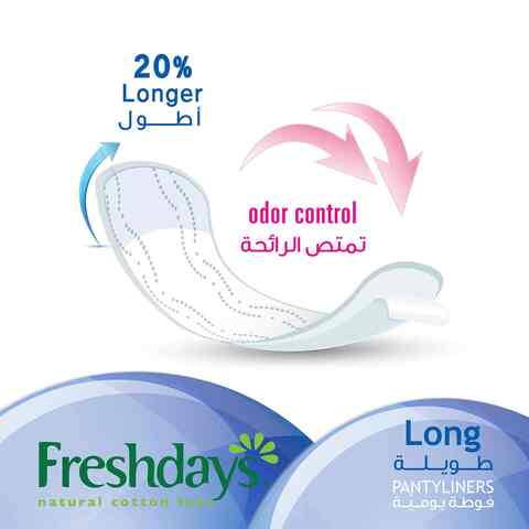 Freshdays Daily Liners Long Sanitary Pads White 48 count