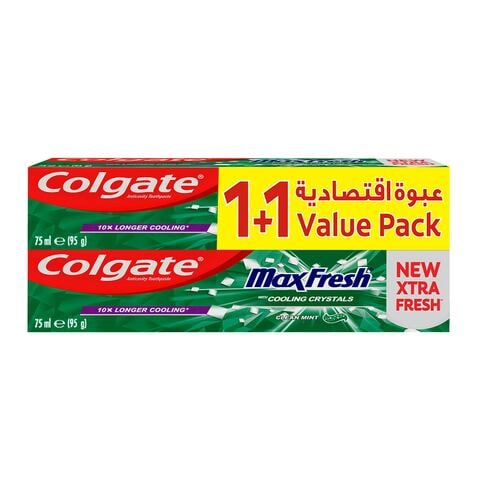 Buy Colgate Toothpaste, Max Fresh Clean Mint 75ml 2piece in Saudi Arabia