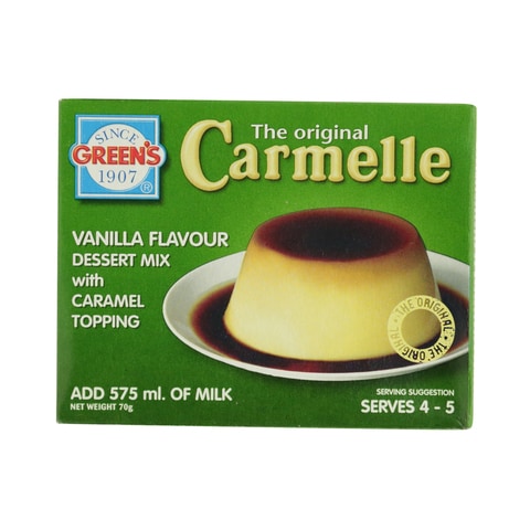 Green&#39;s Vanilla Flavour Dessert Mix With Caramel Topping 70g