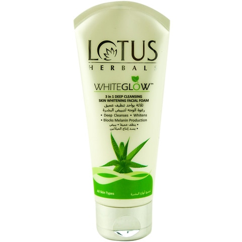 Lotus Herbals Whiteglow 3 in 1 Deep Cleansing Skin Whitening Facial Foam 100g