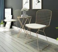 Yulan Modern Luxury Iron Golden Metal Living Room Table &amp; Chair Set for Bar Dresser Coffee Leisure Balcony Hallway (I) 509