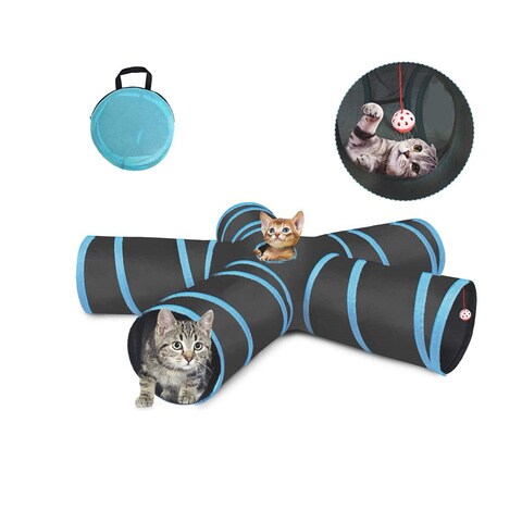 Buy Cat Tunnel Toy 5 Way Tunnels Extensible Foldable Portable in UAE
