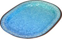 Royalford Melamineware Serving Plate- Rf11799 High-Quality Food Safe Melamineware With Elegant Blue Design, Oval-Shaped Perfect For Serving Rice, Noodles, Pasta And Premium-Quality Dinnerware Blue