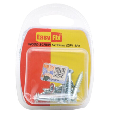 EASY FIX DIY WOOD SCREW 5X30 8PCS