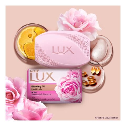 Lux Glowing Skin Rose Bar Soap Pink 170g