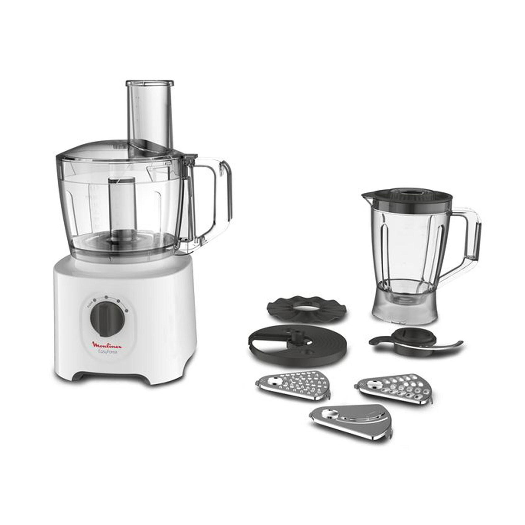 Buy Moulinex 800W 2.4 L Food Processor with 6 Attachments and 25