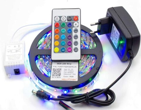 RGB Waterproof led Strip With Flexible Light 3528 5M 300 led SMD with RGB Remote Control