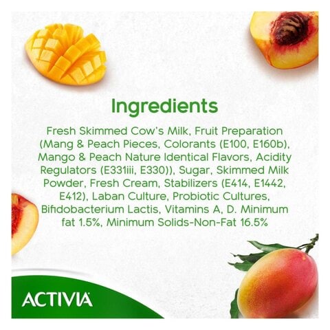 Activia Mango And Peach Yoghurt 280ml
