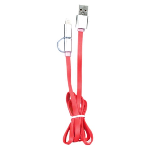 Carrefour ITL YZ-532DC 2-In-1 Micro USB And Lightning Cable 1m Red