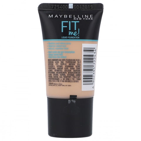 Maybellinee New York Fit Me 128 Warm Nude Matte+Poreless Normal to Oily Normal Hingga Berminyak 18ml