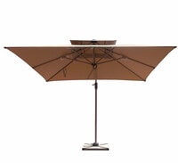 Oasis Casual 3x3m Aluminium Frame Khaki Color Umbrella With 60kg Marble Base