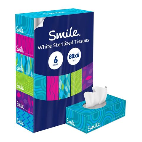 Buy Smile facial tissues 80 sheets x 6 pack in Saudi Arabia