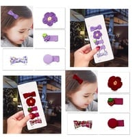 Aiwanto- 2 Set Hair Accessories For Baby Girl Bowknots Beautiful Hair Clips For Baby Girls (Purple &amp; Red)