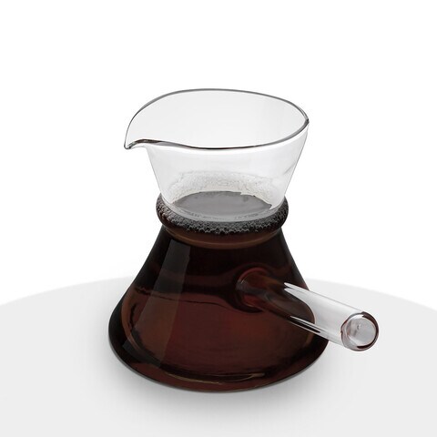 AlHoora 400Ml Heat Resistant Glass Coffee Warmer With Glass Handle