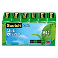Generic Scotch Magic Greener Tape, 6 Rolls, Numerous Applications, Invisible, Engineered For Repairing, 3/4 X 900 Inches, Boxed (812-6P)