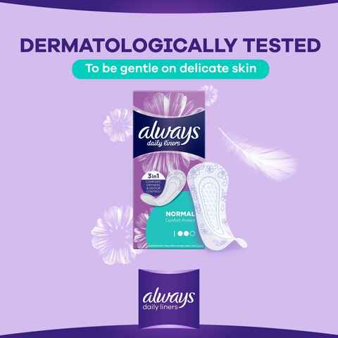 Always Daily Liners Comfort Protect Normal Pantyliners White 20 Liners