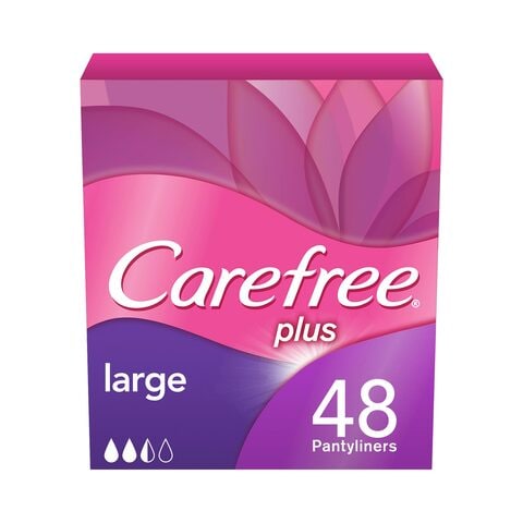 Carefree Plus Large Light Scent Pantyliners White 48 count