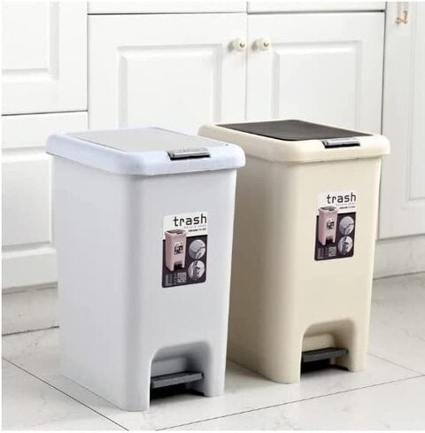 Buy Atraux Plastic Trash Can With Pedal Square Waste Bin For