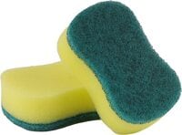 Royalford Royalbright Heavy Duty Scrub Sponges- RF10627 Scrub Pads For Kitchen Sink And Bathroom Use 2 In 1 Cleaning Supplies Ideal For Dish Wash Liquid Multi-Purpose No Scratch, Pack Of 2, Green