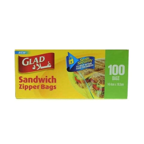 Glad Zipper Sandwich Clear 100 Bags